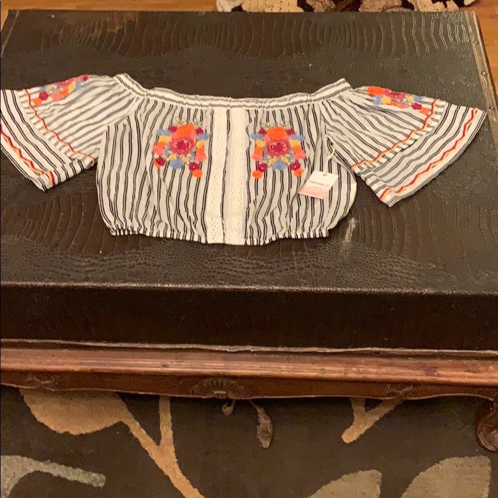 Forever 21 Off Shoulder Crop Top